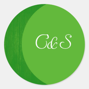Green/Green Wood Grain Envelope Stickers
