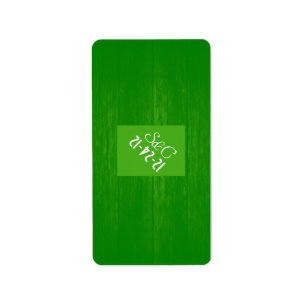 Green/Green Wood Grain Wedding Candy Wrapper Label