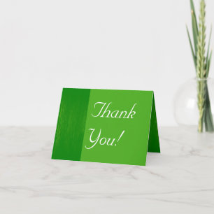 Green/Green Wood Grain Wedding Thank You Card