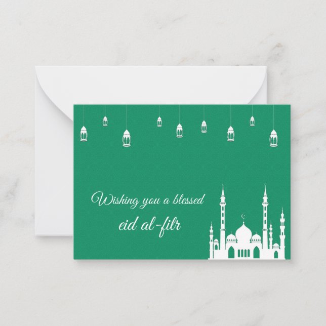 Green Greeting Ramadan Card (Front)