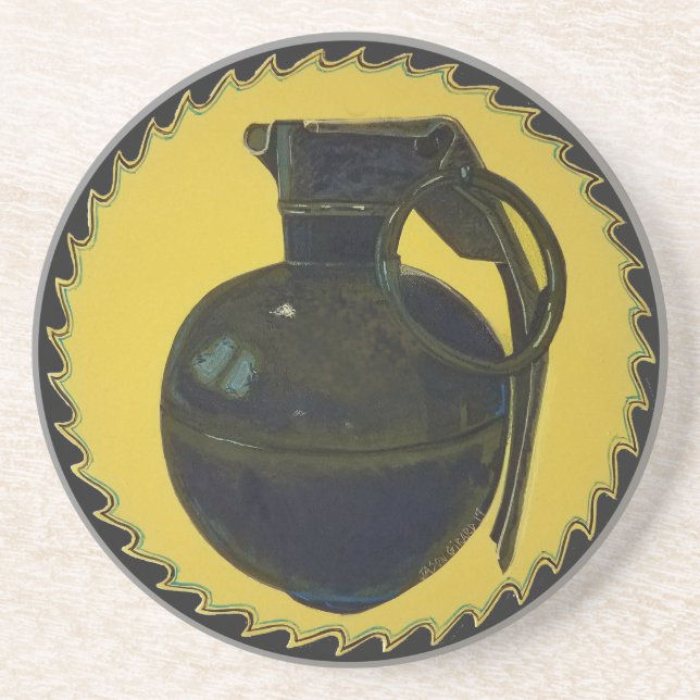 Green Grenade Coaster (Front)