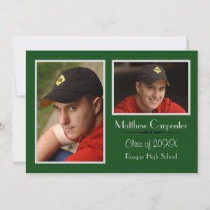 Green/Grey 2 Photo Collage - Grad Announcement