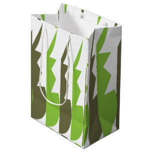 Green Grey Abstract Modern Medium Gift Bag