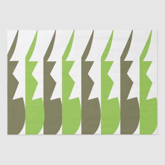 Green Grey Abstract Modern  Tissue Paper (Front)