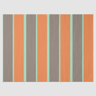 Green, grey and orange stripes pattern tissue paper