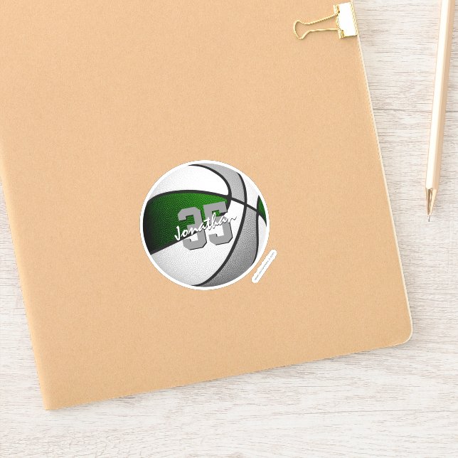green grey basketball team colours player name (Notebook)