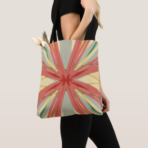 Green Grey Beige Yellow Geometric Modern Star Xmas Tote Bag