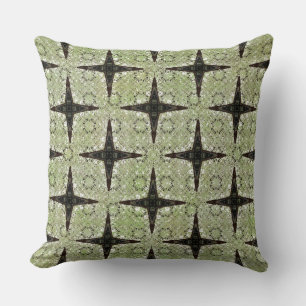 Green, Grey, Bronze Vintage Star Pattern Cushion