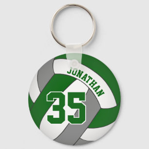 green grey custom boys' volleyball bag tag key ring