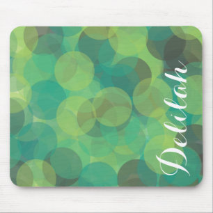 Green Grey Custom Name Mouse Pad