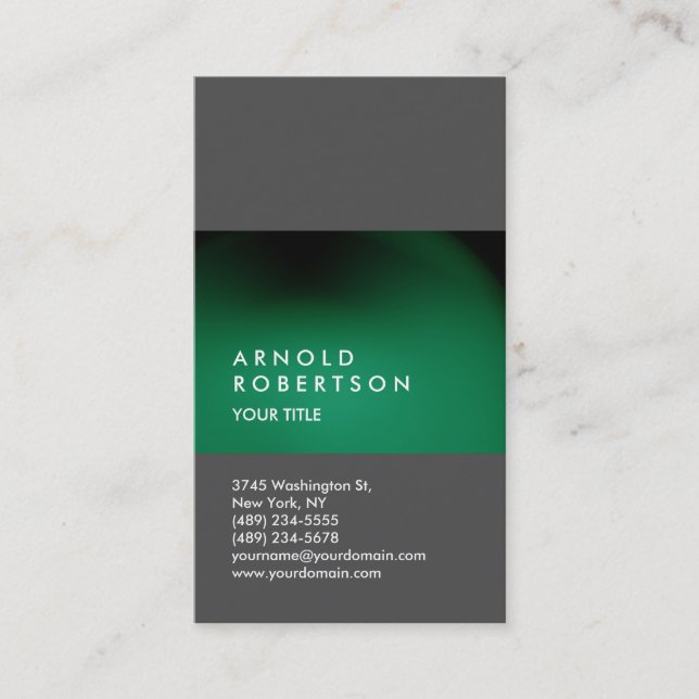 Green Grey Customise Professional Business Card (Front)