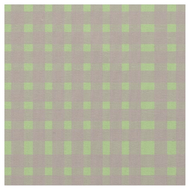 Green Grey Gingham Pattern  Fabric (Close Up)