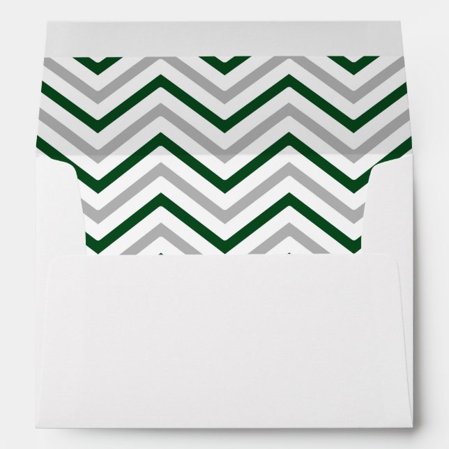 Green Grey Grey Chevron Lined Envelope (Back (Bottom))