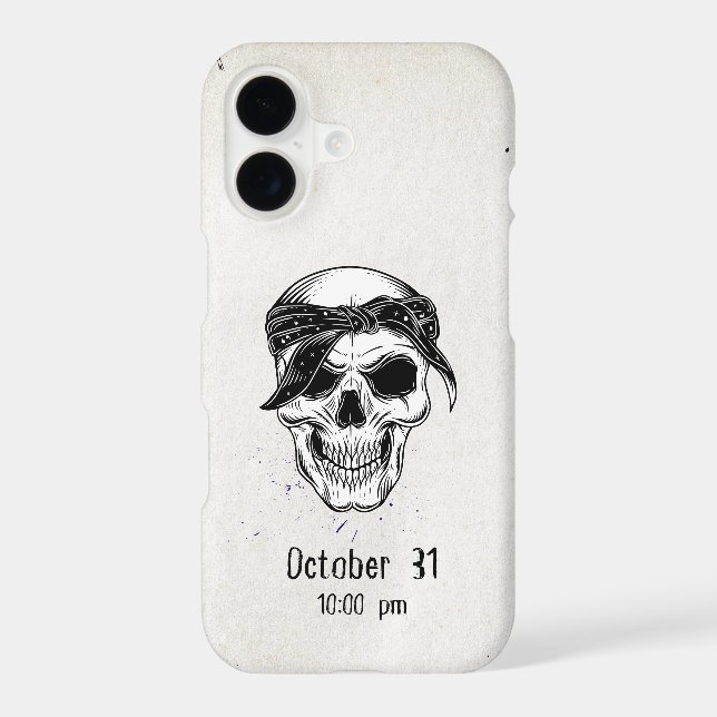 Green Grey iPhone 17 Case with Halloween Spooky  (Back)