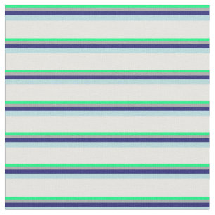Green, Grey, Midnight Blue, Powder Blue & White Fabric