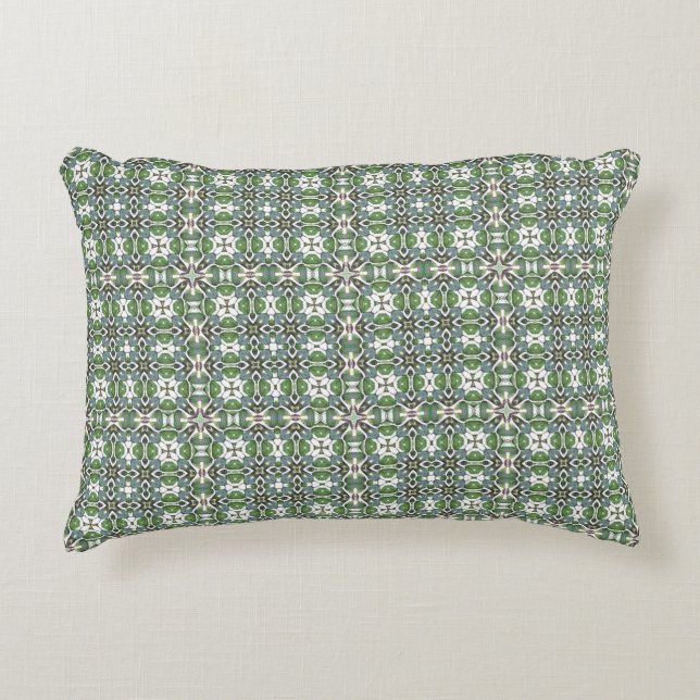 Green & Grey Modern Celtic Pattern Decorative Cushion (Front)