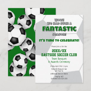 green grey or ANY team colours soccer season award Invitation