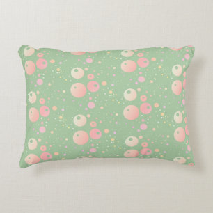 Green grey pink polka dot pattern Accent Pillow