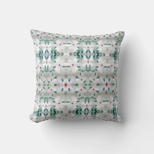 Green Grey Red And White Cushion