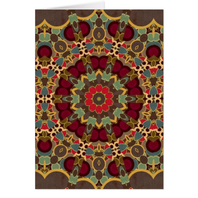 Green, Grey, Red Kaleidoscope Design (Front)