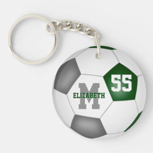 green grey school team colours girls boys soccer key ring