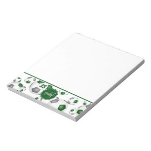 green grey soccer balls pattern accent notepad