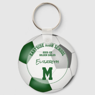 green grey soccer team  girls boys sports gifts key ring