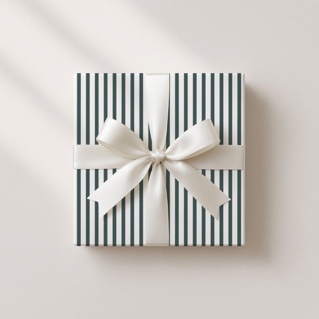 Green/Grey Striped Elegant Wrapping Paper (Creator Uploaded)