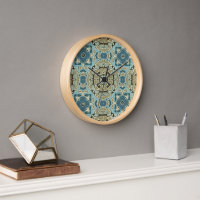 Green Grey Teal Blue Ochre Hip Bohemian Bali Art