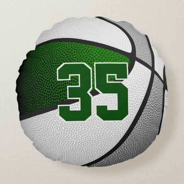 green grey team colours basketball room decor round cushion (Front)