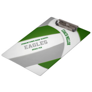 green grey team colours volleyball coach clipboard