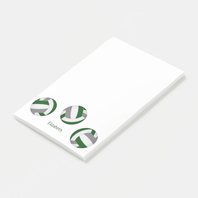 green grey team colours volleyballs w player name post-it notes (Angled)
