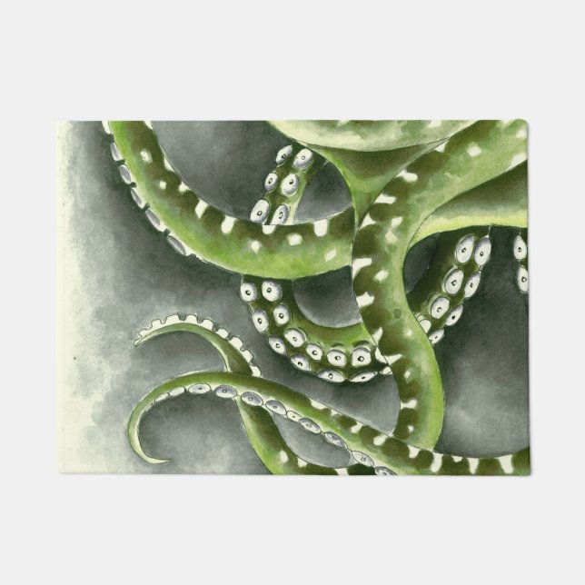 Green Grey Tentacles Doormat (Front)