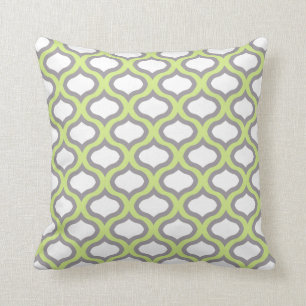 Green & Grey Tile Ogee Waves Pillow