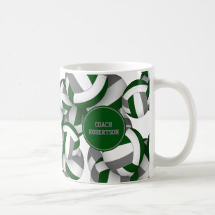 green grey volleyball team colours coach gift coffee mug