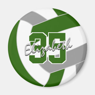 green grey volleyball team colours gifts magnet