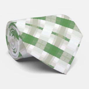 Green Grey White Abstract Pattern Tie
