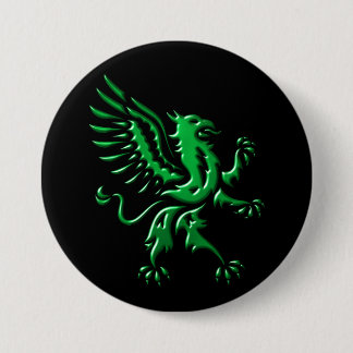 Green Griffin Rampant Button