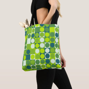 Green Groove Polka Mosaic Tote Bag