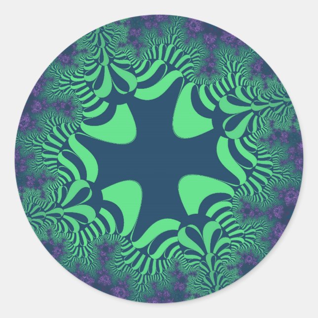 Green Grove Cross Classic Round Sticker (Front)