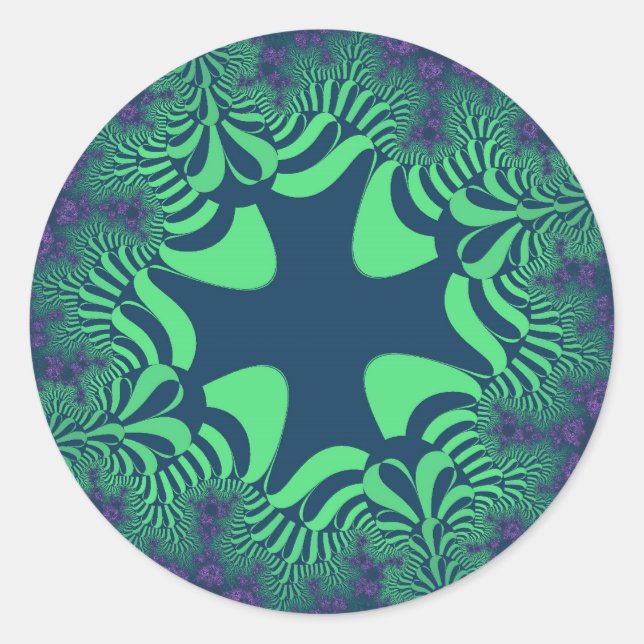 Green Grove Cross Classic Round Sticker (Front)