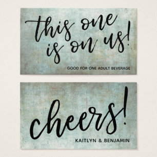 Green Grunge Typography Casual Drink Tickets