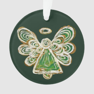 Green Guardian Angel Christmas Pendant Ornaments