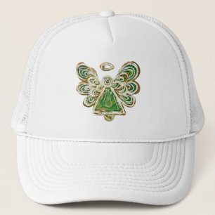 Green Guardian Angel Custom Art Cap or Hat