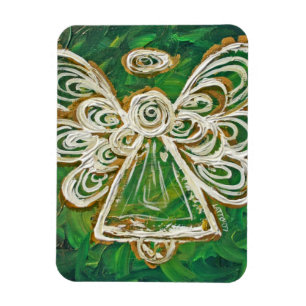 Green Guardian Angel Custom Magnet Art Painting