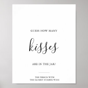 Green Guess How Many Kisses Bridal Shower Game Poster