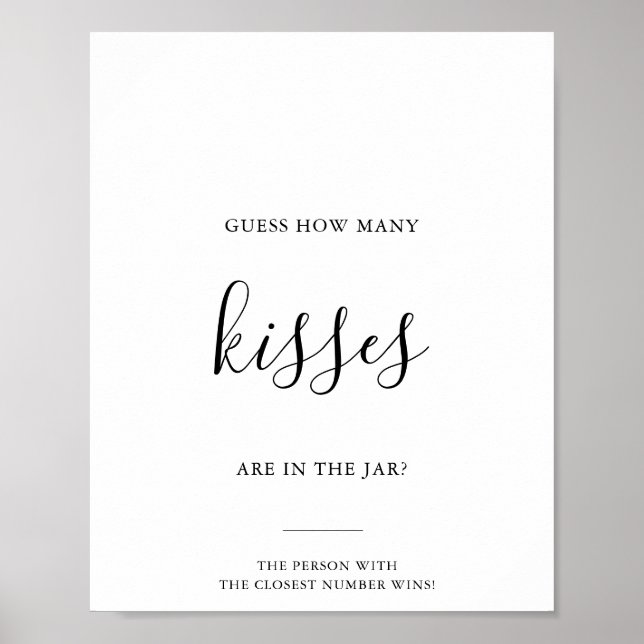 Green Guess How Many Kisses Bridal Shower Game  Poster (Front)