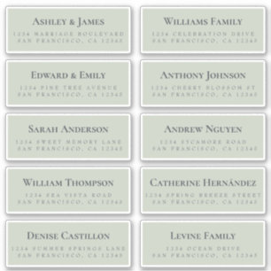 Green Guest Address Labels ORDER 6" or 8"!