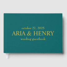 Green Guestbook • Modern Wedding Guest Book • Trad