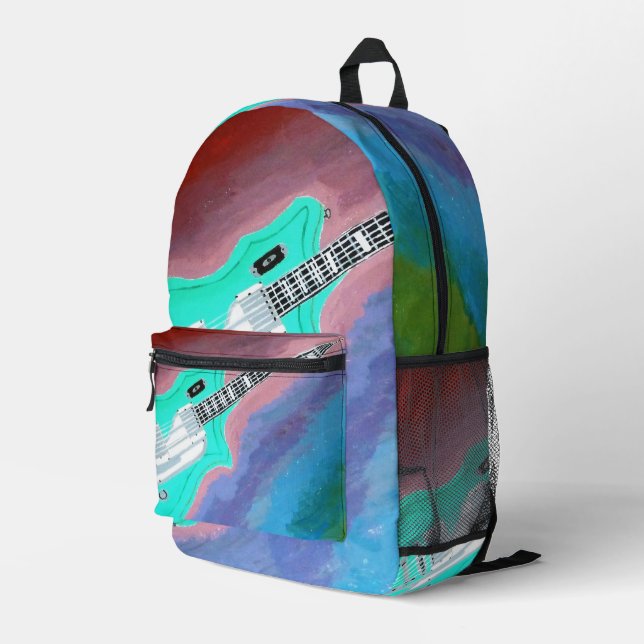 Green guitar backpack  (Back Corner Right)
